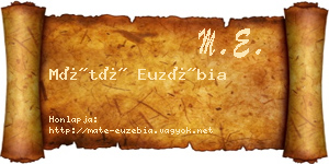 Máté Euzébia névjegykártya